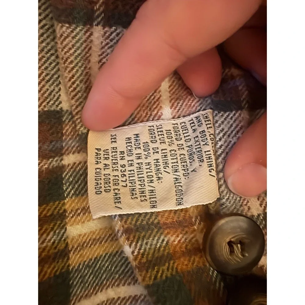 #1O Vintage St John's Bay brown cream barn coat men's medium